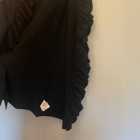 Tory Burch Knit Open Front Long Cardigan - Sleeveless Merino Wool Sweater Vest - Picture 3 of 7